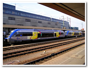 ザールブリュッケンとフランス国内を結ぶ列車「ter」